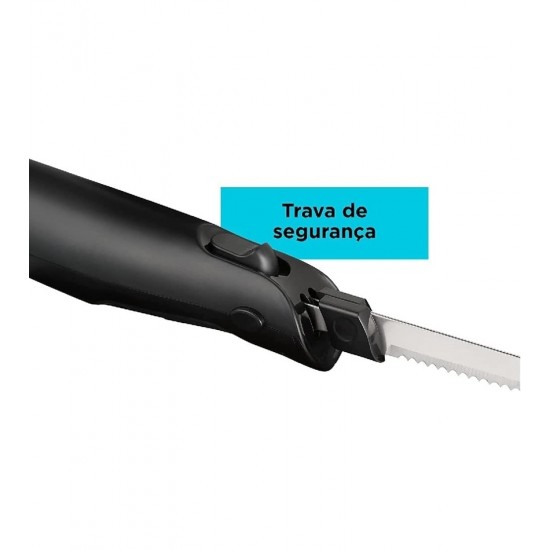 Faca Elétrica Black+Decker Preta 127V Com Lâminas Removíveis Em Inox